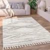 Paco Home Tapis De Salon Poils Ras Ethnique Scandinave Geometrique Motif Losange...