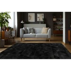 Paris Prix Tapis Déco Fait Main En Cuir Ravi Noir 160 X 230 Cm -Magasin Joss & Main tapis deco fait main en cuir ravi noir 160 x 230 cm 14144566 39446074 1140x1140