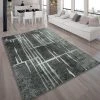 Paco Home Tapis Design Moderne Poil Court Trendy Gris Noir Crème Moucheté
