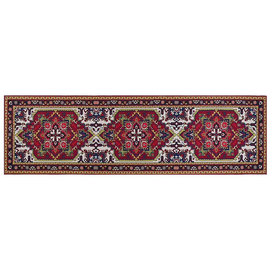 Beliani Tapis En Polyester 60 X 200 Cm Rouge COLACHEL 3 Beliani Tapis En Polyester 60 X 200 Cm Rouge COLACHEL