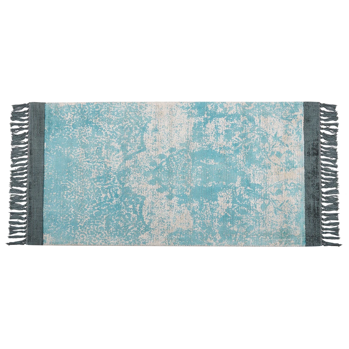 Beliani Tapis En Viscose Bleu Et Beige 80 X 150 Cm AKARSU 3 Beliani Tapis En Viscose Bleu Et Beige 80 X 150 Cm AKARSU