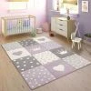 Paco Home Tapis Enfant Chambre Enfant Carreaux Pois Cœurs Étoiles Pastel Viole... -Magasin Joss & Main tapis enfant chambre enfant carreaux pois curs toiles pastel violet gris 13839778 38366942 1140x1140
