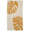 GUY LEVASSEUR Tapis Fantaisie En Coton Tufté Blanc Et Jaune Monstera