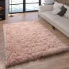 Paco Home Tapis Fausse Fourrure Coussin Cœur Rond Différentes Formes, Rose