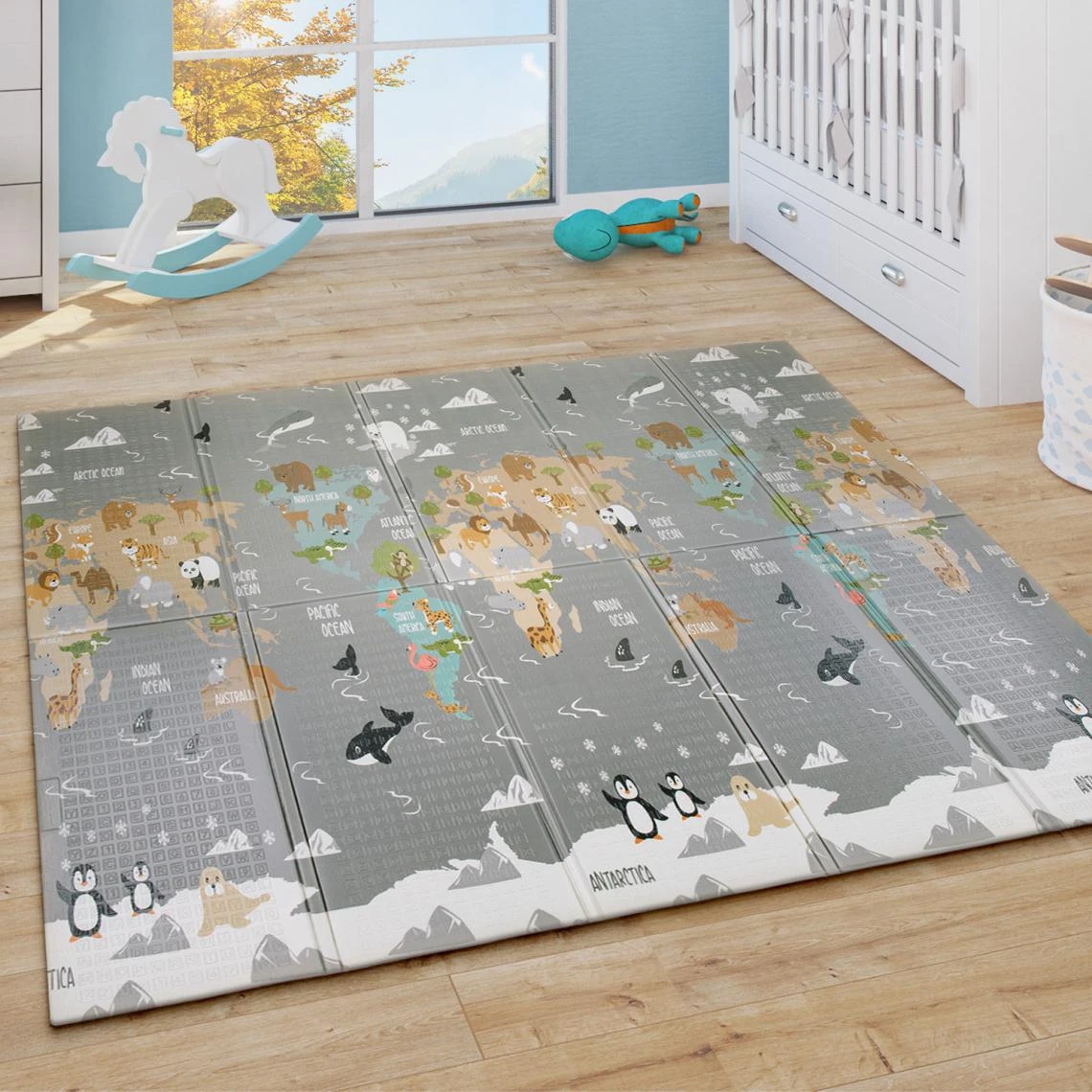 Paco Home Tapis Jeu Chambre Enfant Pliable Motif Animal Mappemonde Réversible G... 3 Paco Home Tapis Jeu Chambre Enfant Pliable Motif Animal Mappemonde Réversible G...