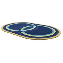 Vente-unique Tapis Ovale En Laine Tufté Main KOMIZA - 150 X 230 Cm - Bleu Marine -Magasin Joss & Main tapis komiza 12079552 32035078 1140x1140