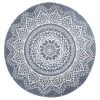SIGNE Tapis Mandala 90 Cm - Gris Bleu