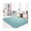 Mani Textile Tapis Pastel Uni Bleu
