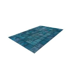 Paris Prix Tapis Patchwork En Cuir Fait Main ""Voila"" Turquoise - 120 X 170 Cm -Magasin Joss & Main tapis patchwork en cuir fait main voila turquoise 3