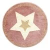 Paris Prix Tapis Rond Enfant Étoile Métallisée 80cm Rose