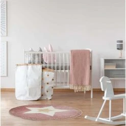 Paris Prix Tapis Rond Enfant Étoile Métallisée 80cm Rose -Magasin Joss & Main tapis rond enfant toile metallisee 80cm rose 14126848 39377820 1140x1140