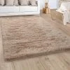 Paco Home Tapis Shaggy Tapis De Salon Fausse Fourrure Poil Long Moelleux Monochr...