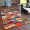 Paco Home Tapis Fait Main Gabbeh Haut De Gamme Laine Chiné À Carreaux Multicol... -Magasin Joss & Main teppich gabbeh handgeknuepft hochwertig baumwolle me