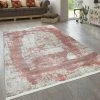 Paco Home Tapis À Poils Ras Rouge Beige Salon Abstrait Design Carreaux Style Us... -Magasin Joss & Main teppich kurzflor fransen vintage muster abstrakt rot weiss wohnzimmer esszimmer diele flur 1