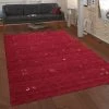 Paco Home Tapis Rouge Salon Laine Tissé Main Gabbeh Qualité Style Ethnique Mod... -Magasin Joss & Main teppich kurzflor rot design minimalistisch 1
