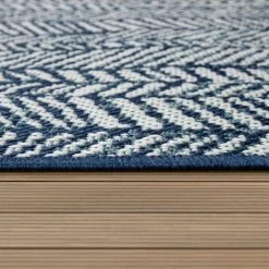 Paco Home Tapis D'Extérieur Pour Terrasse Et Balcon, Motif Géométrique, Moder... -Magasin Joss & Main teppich muster vintage outdoor blau 2