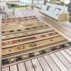 Paco Home Tapis Intérieur Et Extérieur Ethnique Crème Rouge Jaune