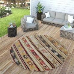 Paco Home Tapis Intérieur Et Extérieur Ethnique Crème Rouge Jaune -Magasin Joss & Main teppich outdoor innen aussenbereich modern ethno muster design balkon terrasse wetterfest boho optik robust pflegeleicht garten multicolor bunt mehrfarbig rd
