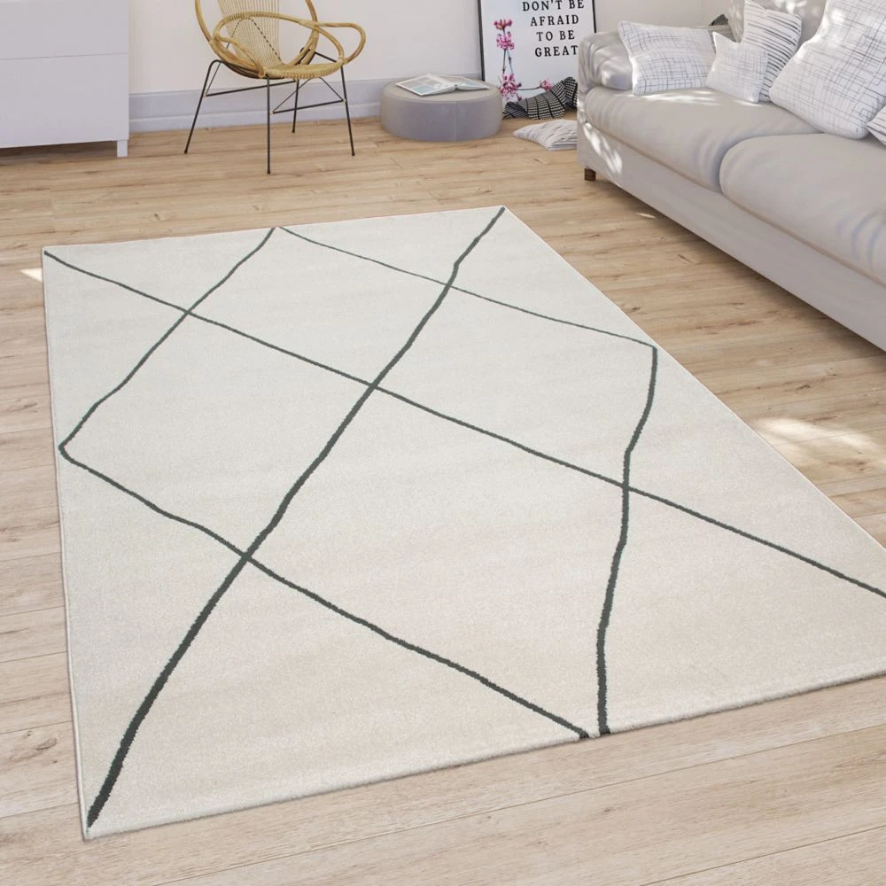Paco Home Tapis Salon Avec Motif Losanges Scandinave Moderne Poils Ras, Clair Bl... 3 Paco Home Tapis Salon Avec Motif Losanges Scandinave Moderne Poils Ras, Clair Bl...