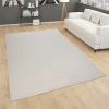 Paco Home Tapis Pour Salon Uni Poils Ras Sobre Et Moderne, Crème -Magasin Joss & Main teppich wohnzimmer kurzflor modern creme 1 1