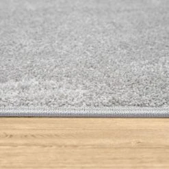 Paco Home Tapis Pour Salon Uni Poils Ras Sobre Et Moderne, Argenté -Magasin Joss & Main teppich wohnzimmer kurzflor modern silber 2