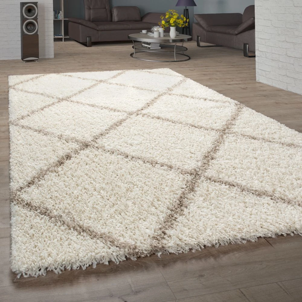 Paco Home Tapis Salon Poils Longs Shaggy Design Scandinave Avec Motif Losanges, ... 3 Paco Home Tapis Salon Poils Longs Shaggy Design Scandinave Avec Motif Losanges, ...