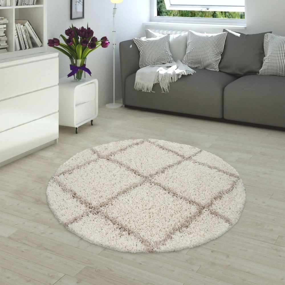 Paco Home Tapis Salon Poils Longs Shaggy Design Scandinave Avec Motif Losanges, ... 4 Paco Home Tapis Salon Poils Longs Shaggy Design Scandinave Avec Motif Losanges, ... – Image 2
