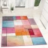 Paco Home Tapis De Créateur Moderne Coloré Motif à Carreaux Multicolore Turqu...