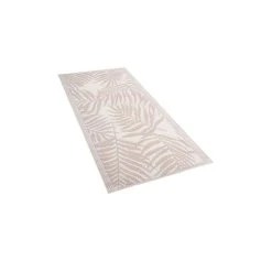 Beliani Tapis Extérieur Beige Au Motif Feuilles De Palmier 60 X 105 C...