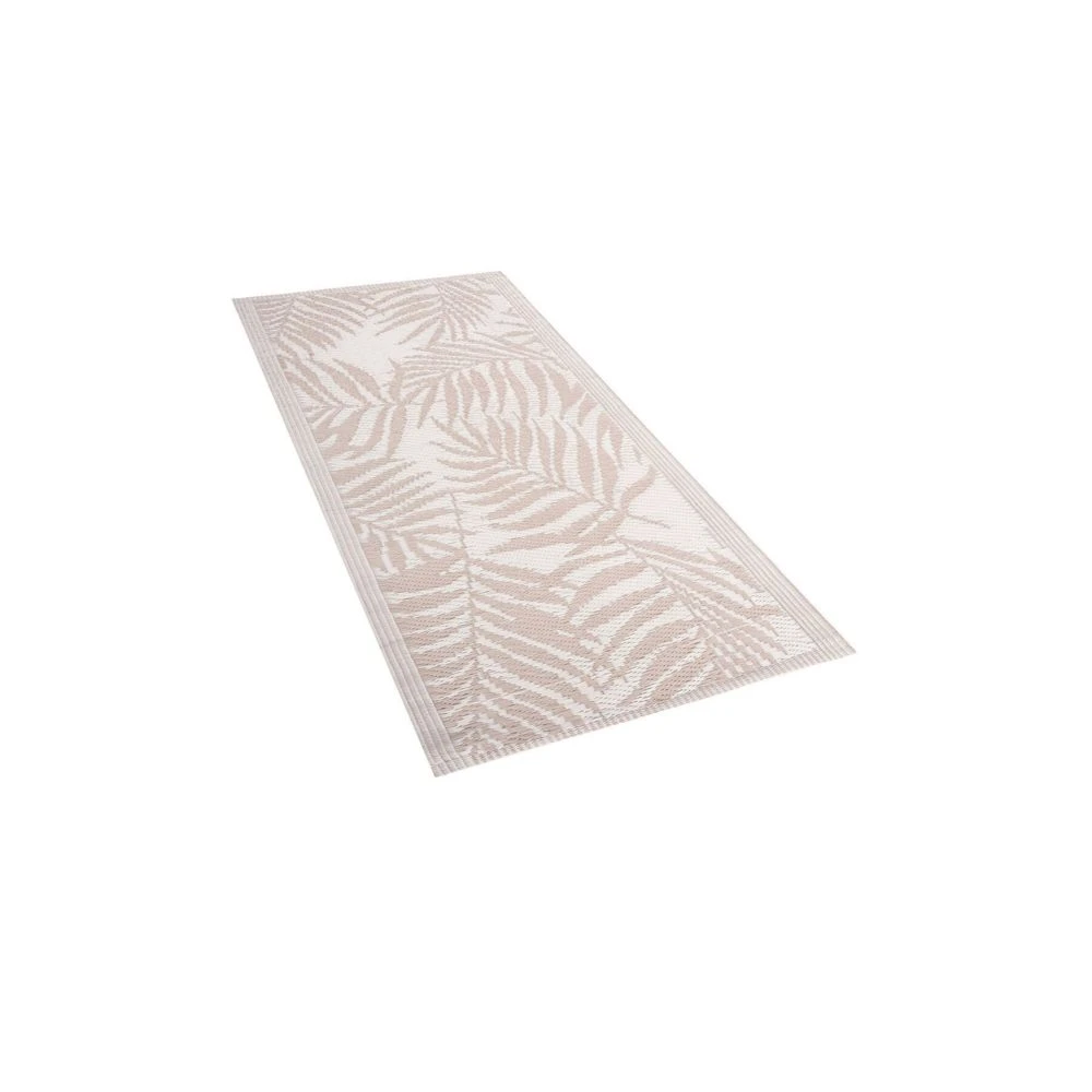 Beliani Tapis Extérieur Beige Au Motif Feuilles De Palmier 60 X 105 C... 3 Beliani Tapis Extérieur Beige Au Motif Feuilles De Palmier 60 X 105 C...