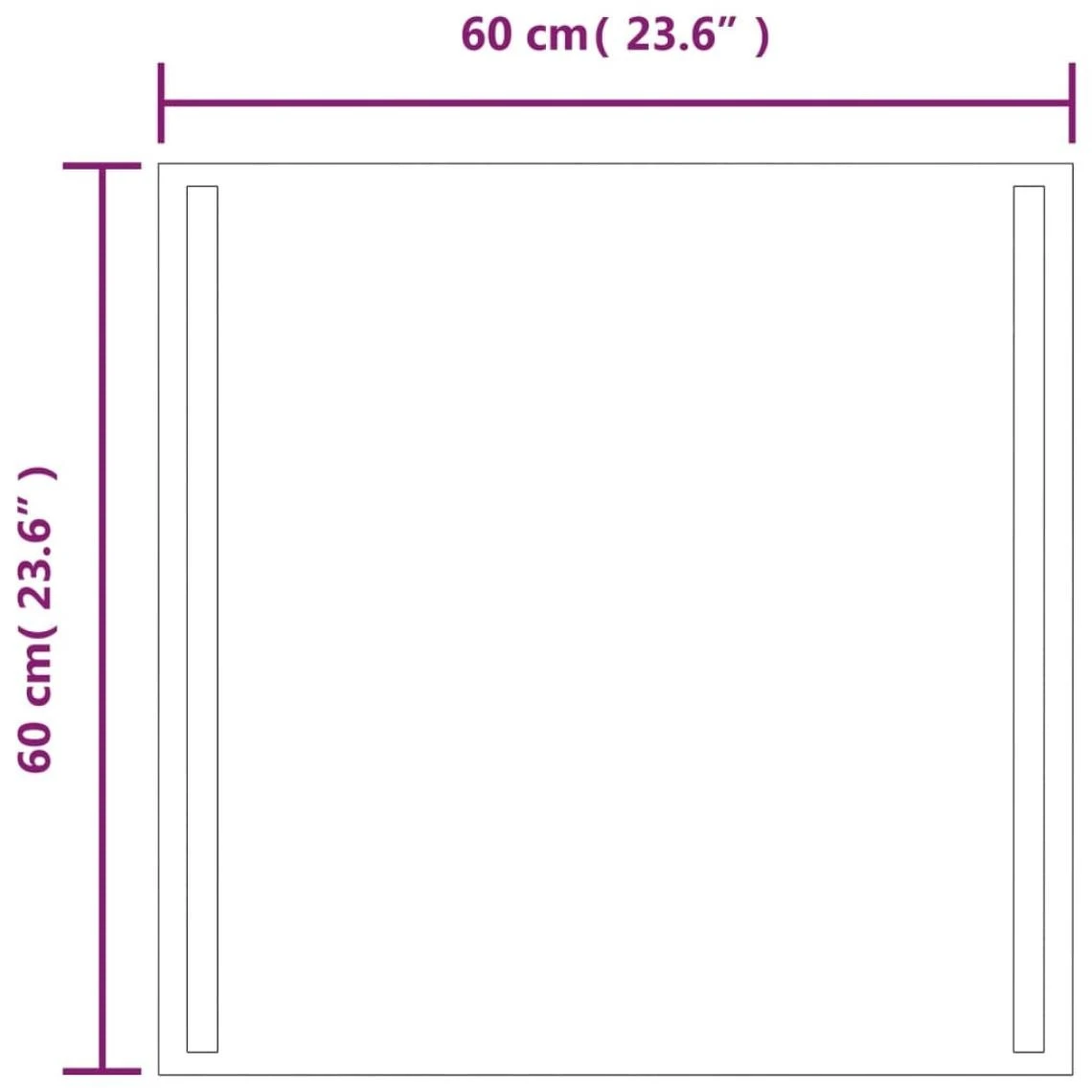 VidaXL Miroir De Salle De Bain à LED 60x60 Cm 7 VidaXL Miroir De Salle De Bain à LED 60x60 Cm – Image 5