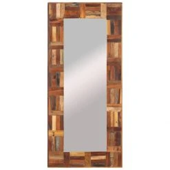 VidaXL Miroir Mural Bois Massif De Récupération 50x110 Cm