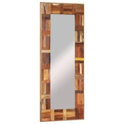 Alternative view of VidaXL Miroir Mural Bois Massif De Récupération 50x110 Cm