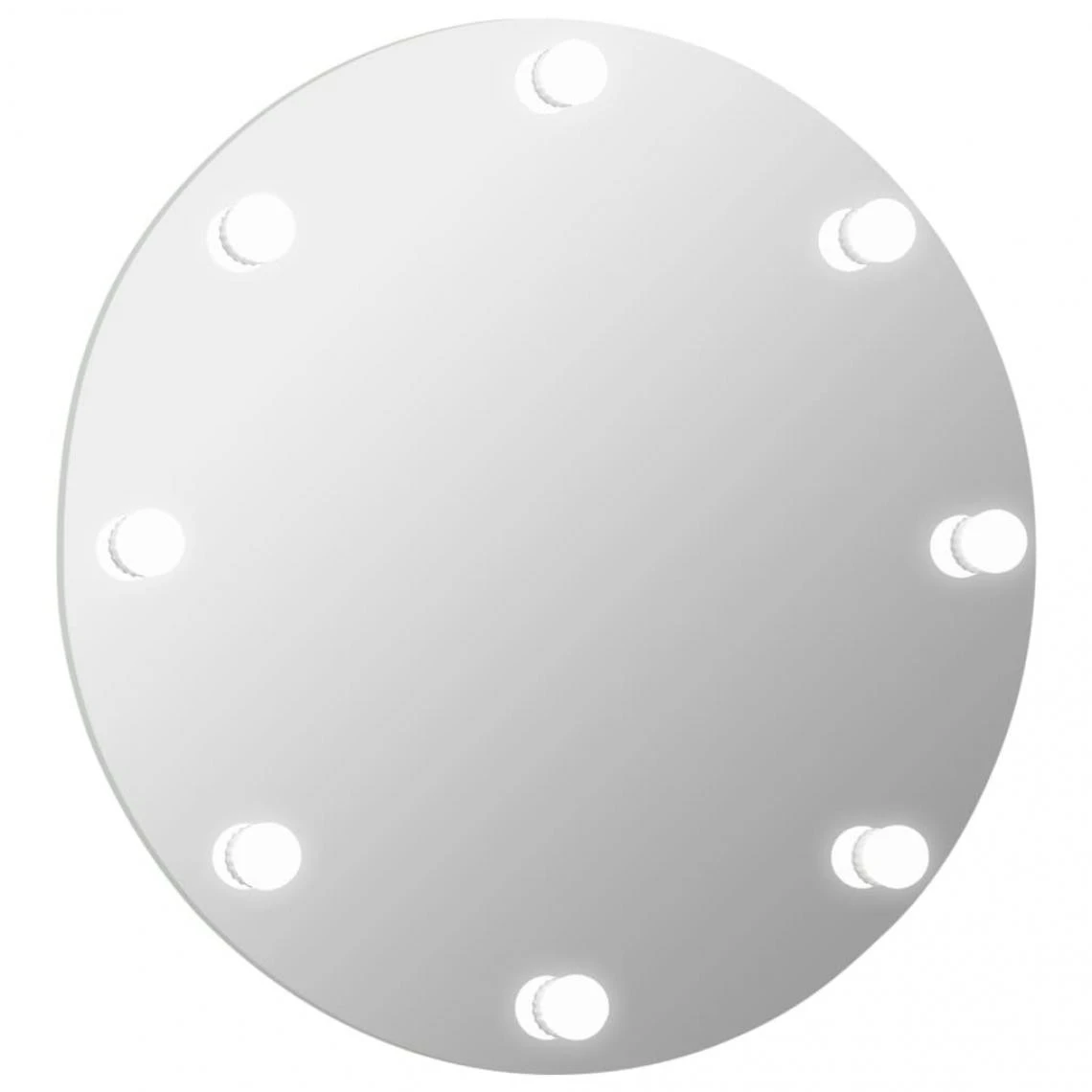 VidaXL Miroir Mural Sans Cadre Avec Lampes LED Rond Verre 4 VidaXL Miroir Mural Sans Cadre Avec Lampes LED Rond Verre – Image 2