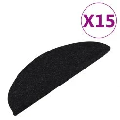 VidaXL Tapis D'escalier Autocollants 15 Pcs 65x26 Cm Noir -Magasin Joss & Main vidaxl tapis descalier autocollants 15 pcs 65x26 cm noir 11565822 30346432 1140x1140