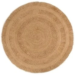 VidaXL Tapis Jute Tressé à La Main 180 Cm Rond